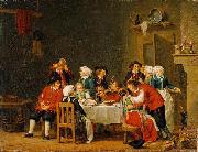 Pehr Hillestrom Convivial Scene in a Peasant Cottage USA oil painting artist